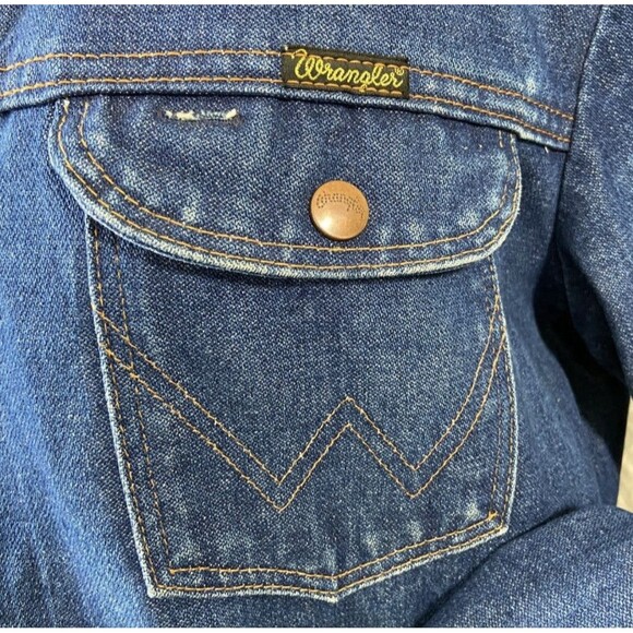 RARE Vintage 70’s Wrangler Jacket Sz 44 Denim Wash Made In USA EXCELLENT COND. - Picture 8 of 8